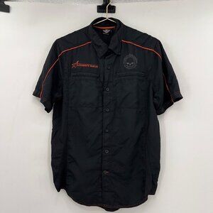 Harley Davidson Mens Roughneck Harley Black Vented performance Skull Shirt M
